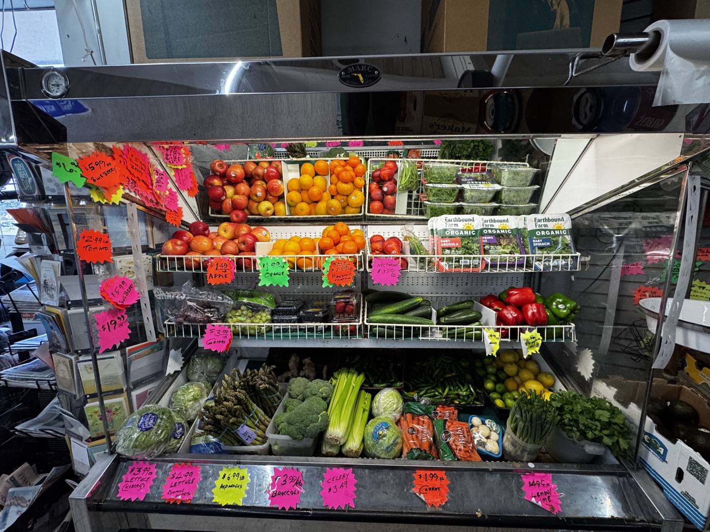 Fresh produce display at Coastside Market