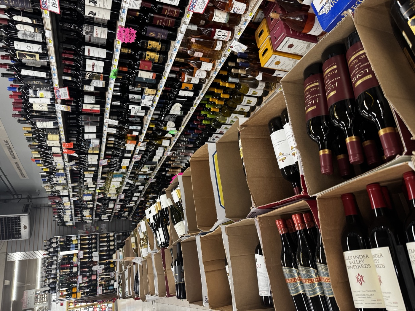 Wine selection at Coastside Market